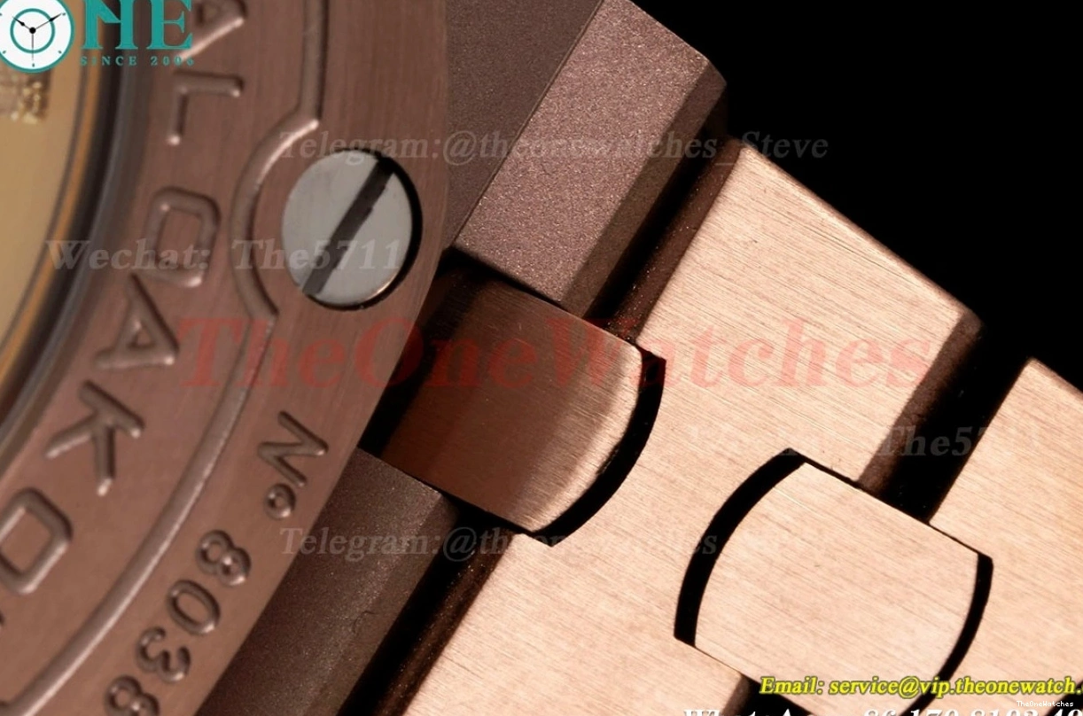 Gold 42mm Blue Oak Royal Offshore APF A7750 RG RG 0303